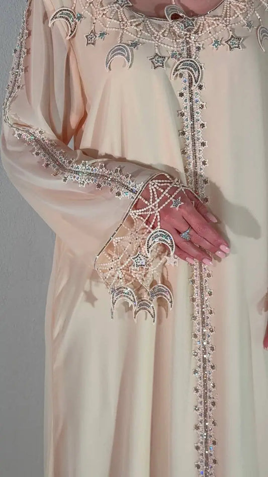 Celestial Pearl Embroidered Kaftan