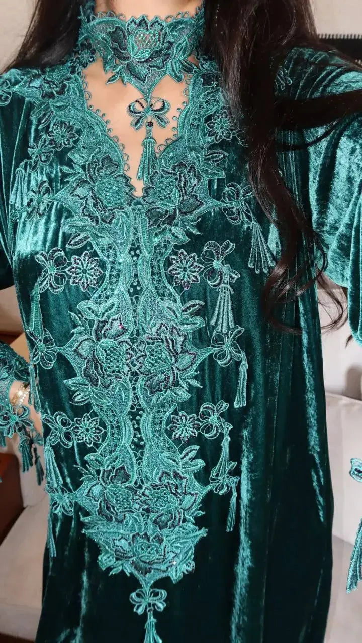Emerald Velvet Bloom Jalabiya MMK Design