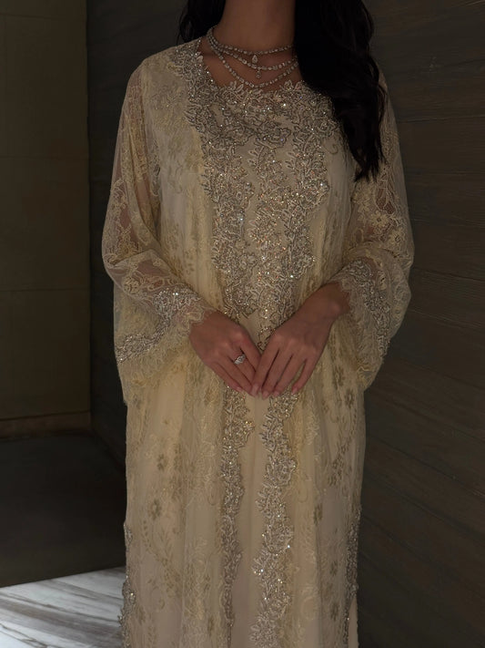 Golden Lace Embellished jalabiya