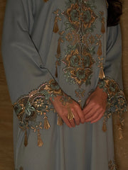 Celestial Blue Embroidered Jalabiya MMK Design