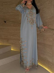 Celestial Blue Embroidered Jalabiya