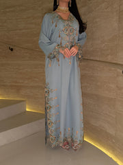 Celestial Blue Embroidered Jalabiya MMK Design