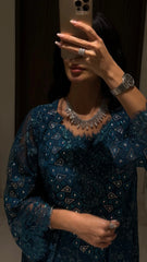 "Teal Elegance" Embellished Evening Jalabiya MMK Design