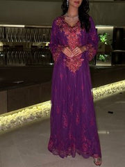 Royal Amethyst Embroidered Jalabiya