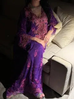 Royal Amethyst Embroidered Jalabiya MMK Design