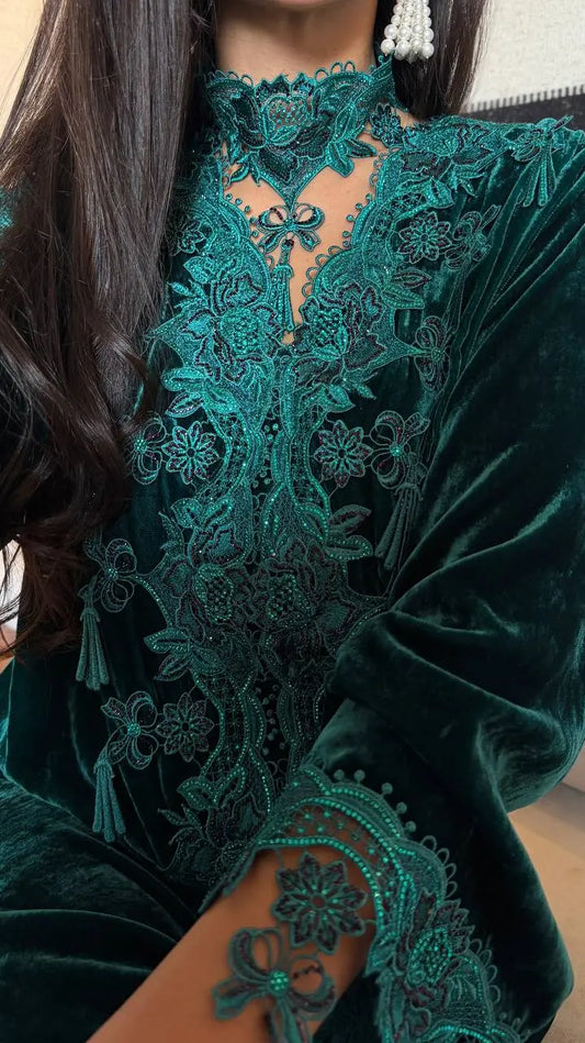 Emerald Velvet Bloom Jalabiya MMK Design
