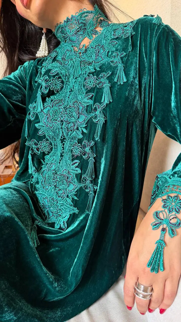Emerald Velvet Bloom Jalabiya MMK Design