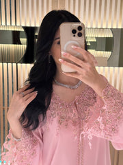 Pink Blossom Lace Jalabiya - MMK Design