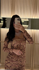 Champagne Crystal Wave Evening Gown