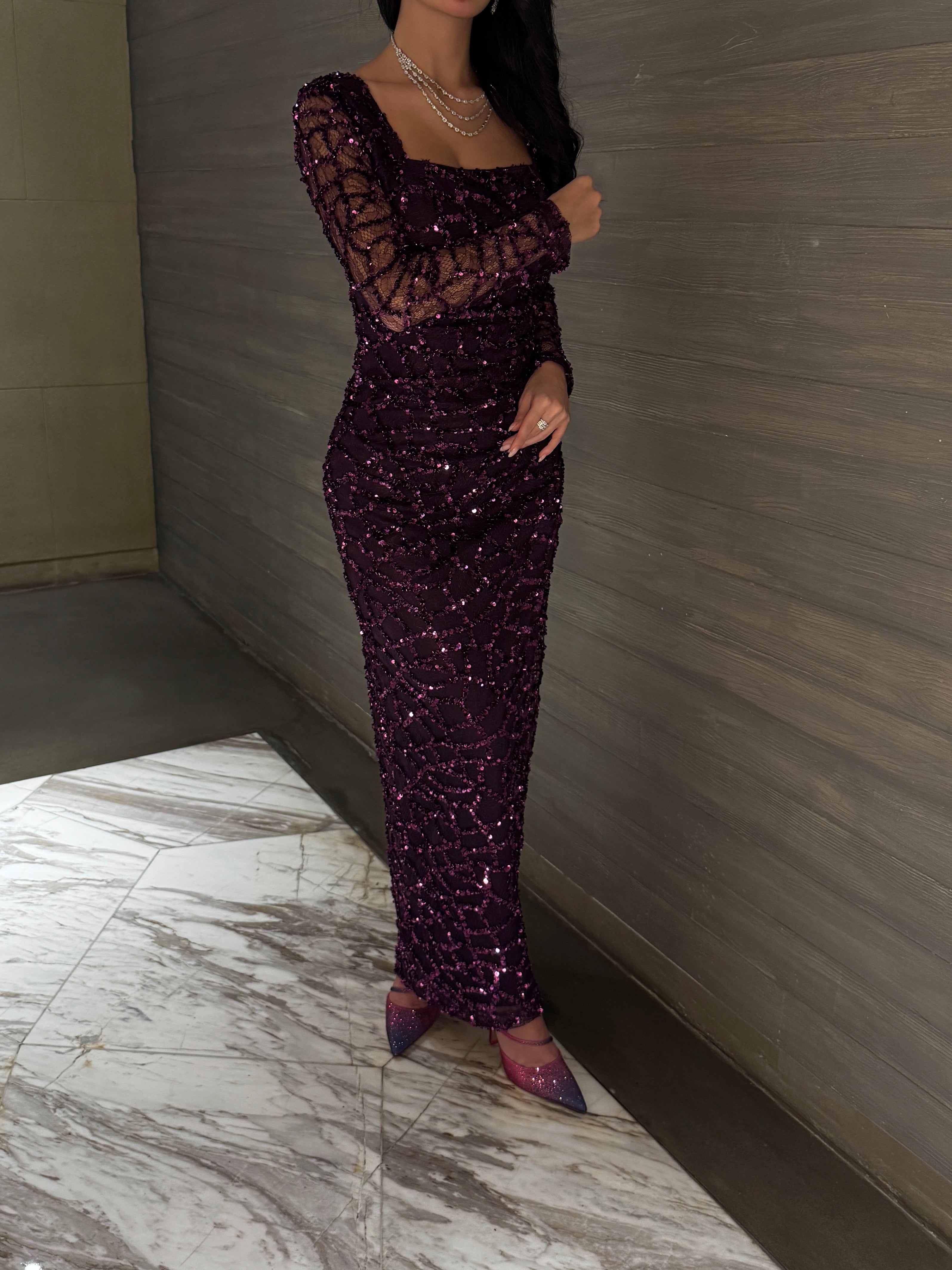 Lumière Sequin Purple Gown