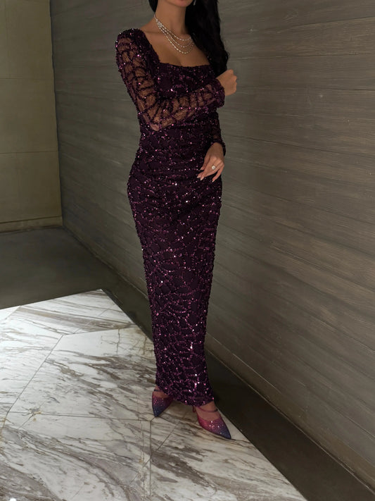 Lumière Sequin Purple Gown