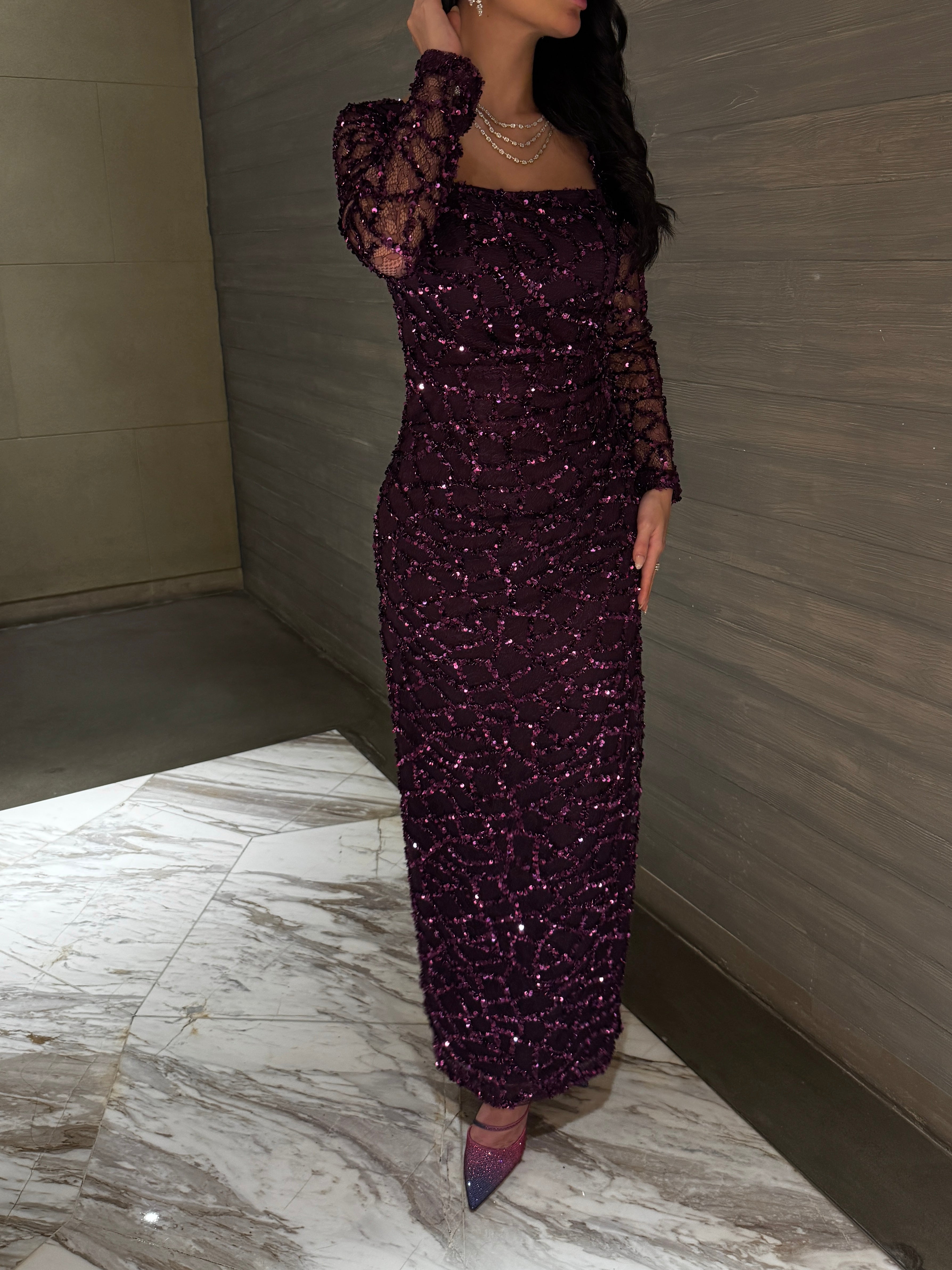 Lumière Sequin Purple Gown