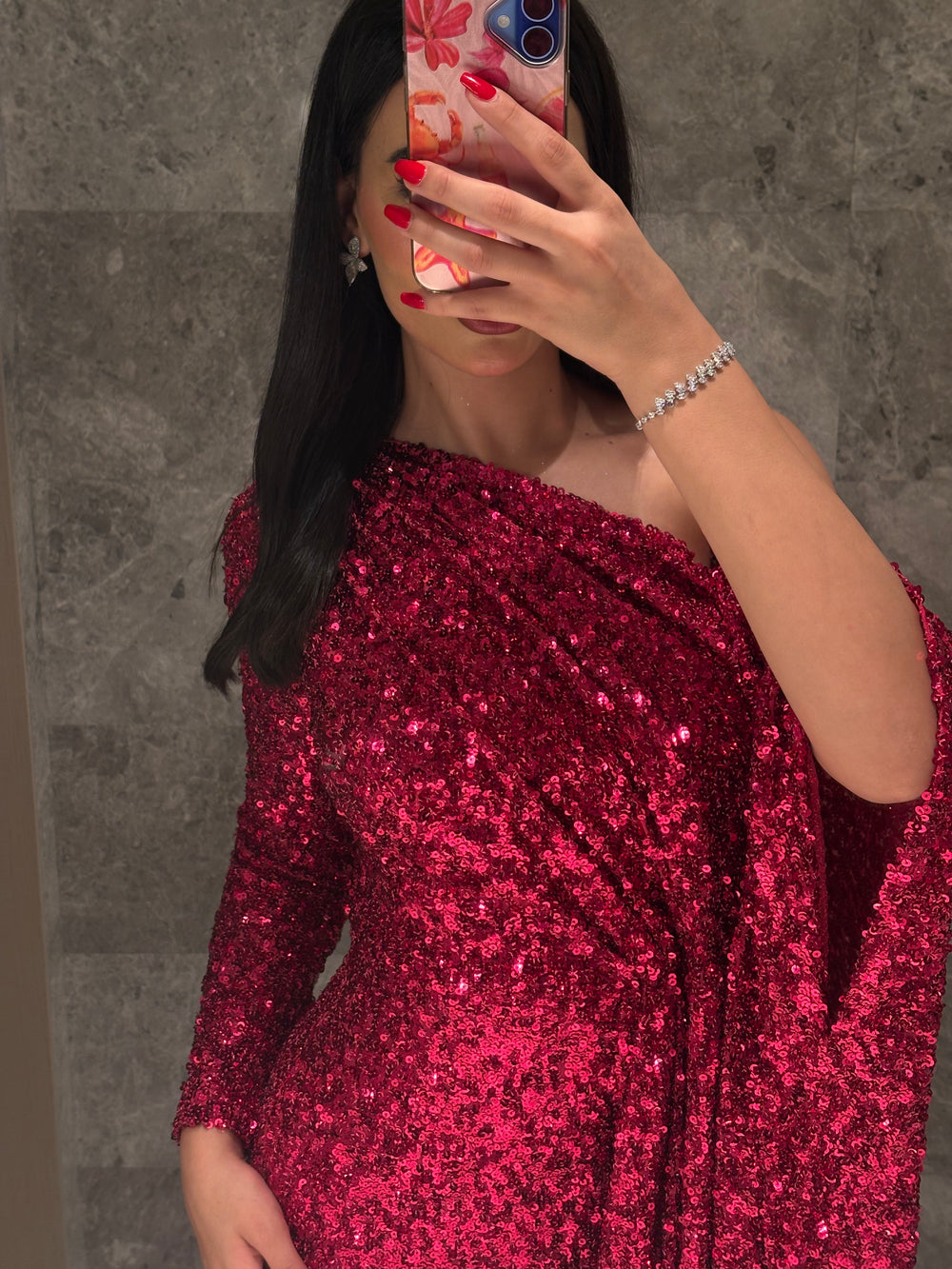Crimson Sparkle Dress - MMK Design
