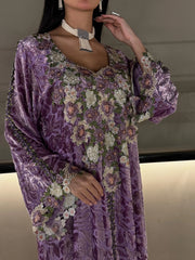 Lavender Floral Embellished Jalabiya