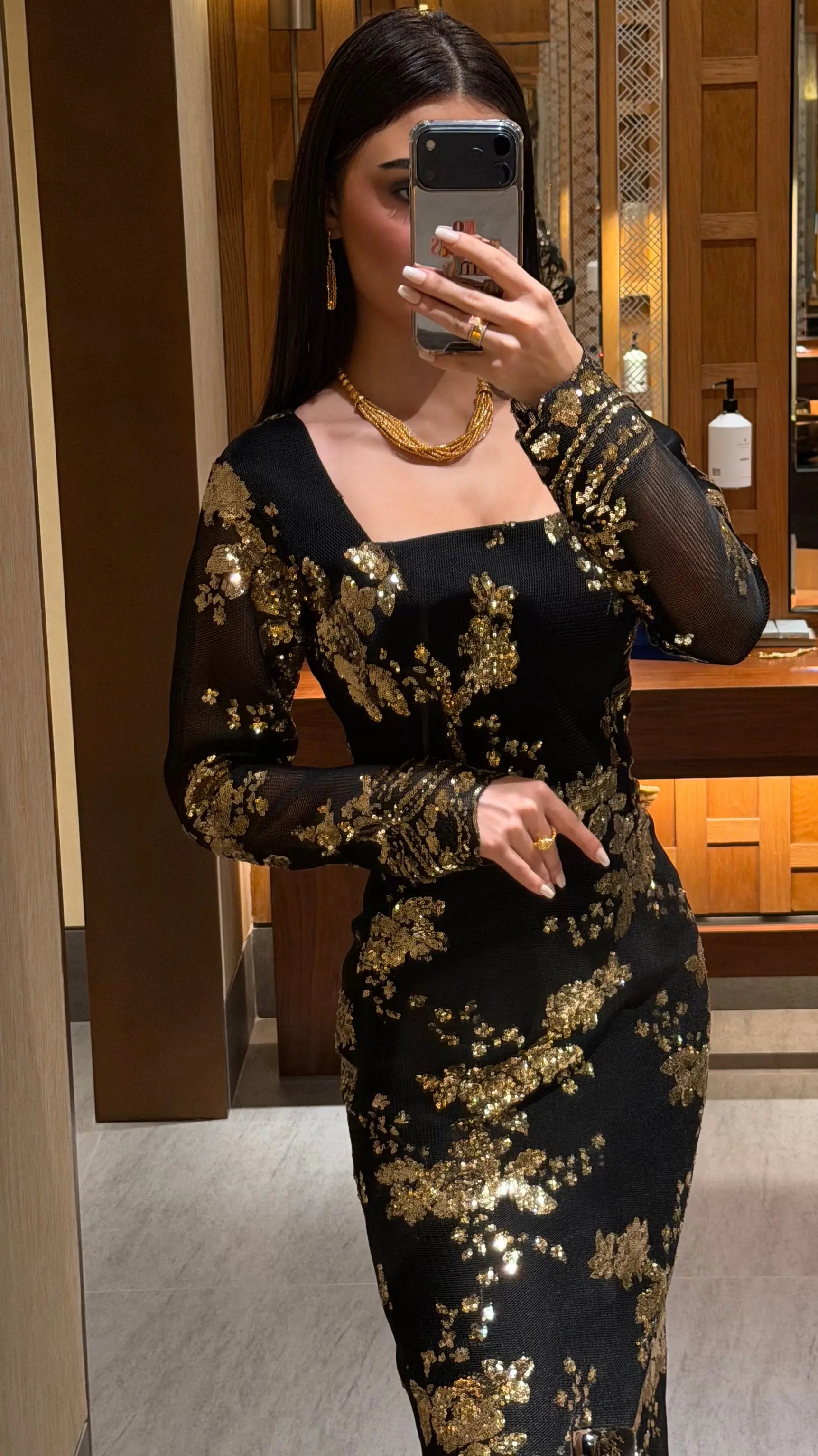 Noir Gold Enchanté Dress