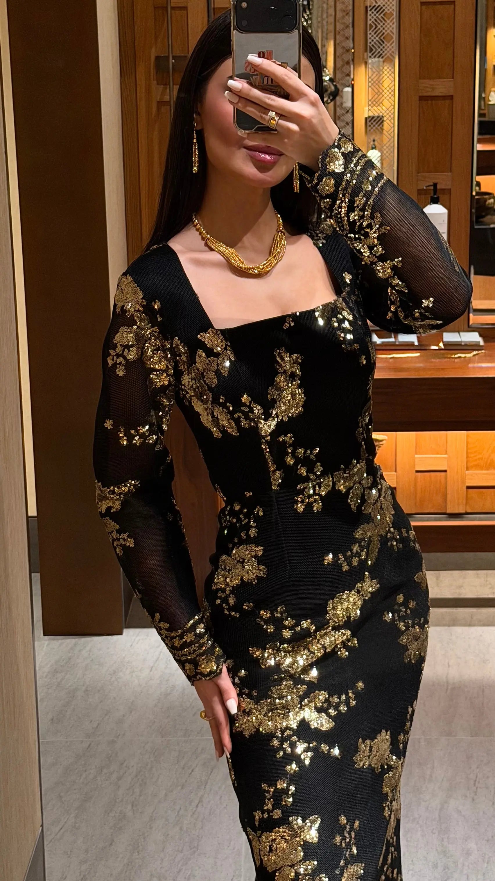 Noir Gold Enchanté Dress
