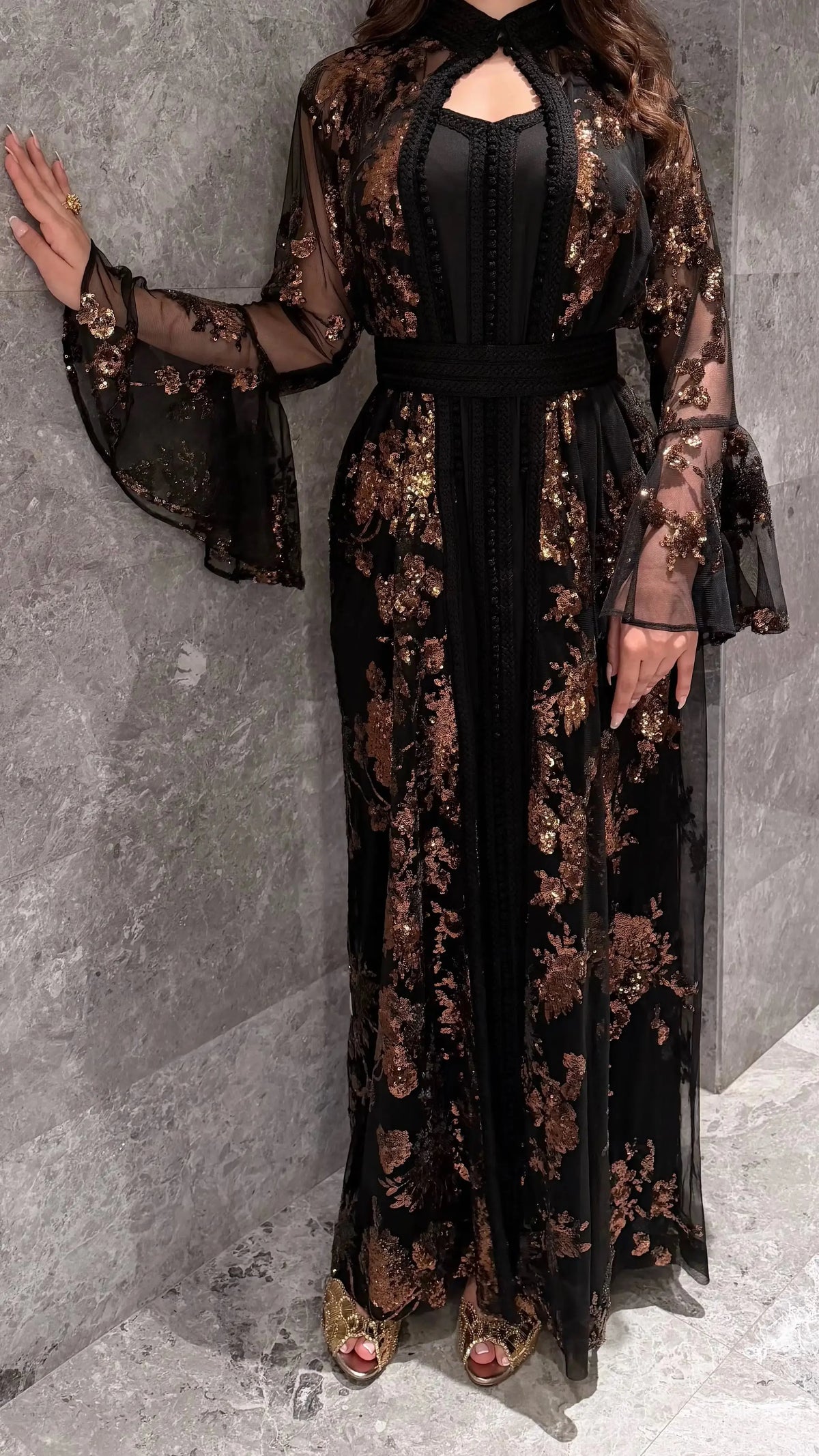 “Midnight Bronze Royale Gown” MMK Design