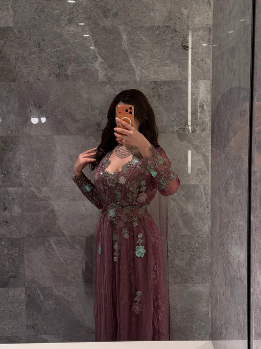 Amethyst Bloom Elegance Gown