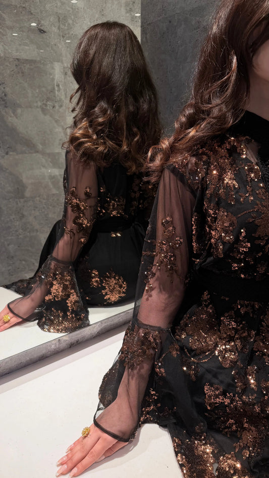 “Midnight Bronze Royale Gown”