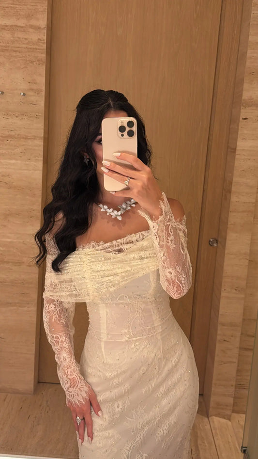 Ivory Elegance Lace Gown - MMK Design