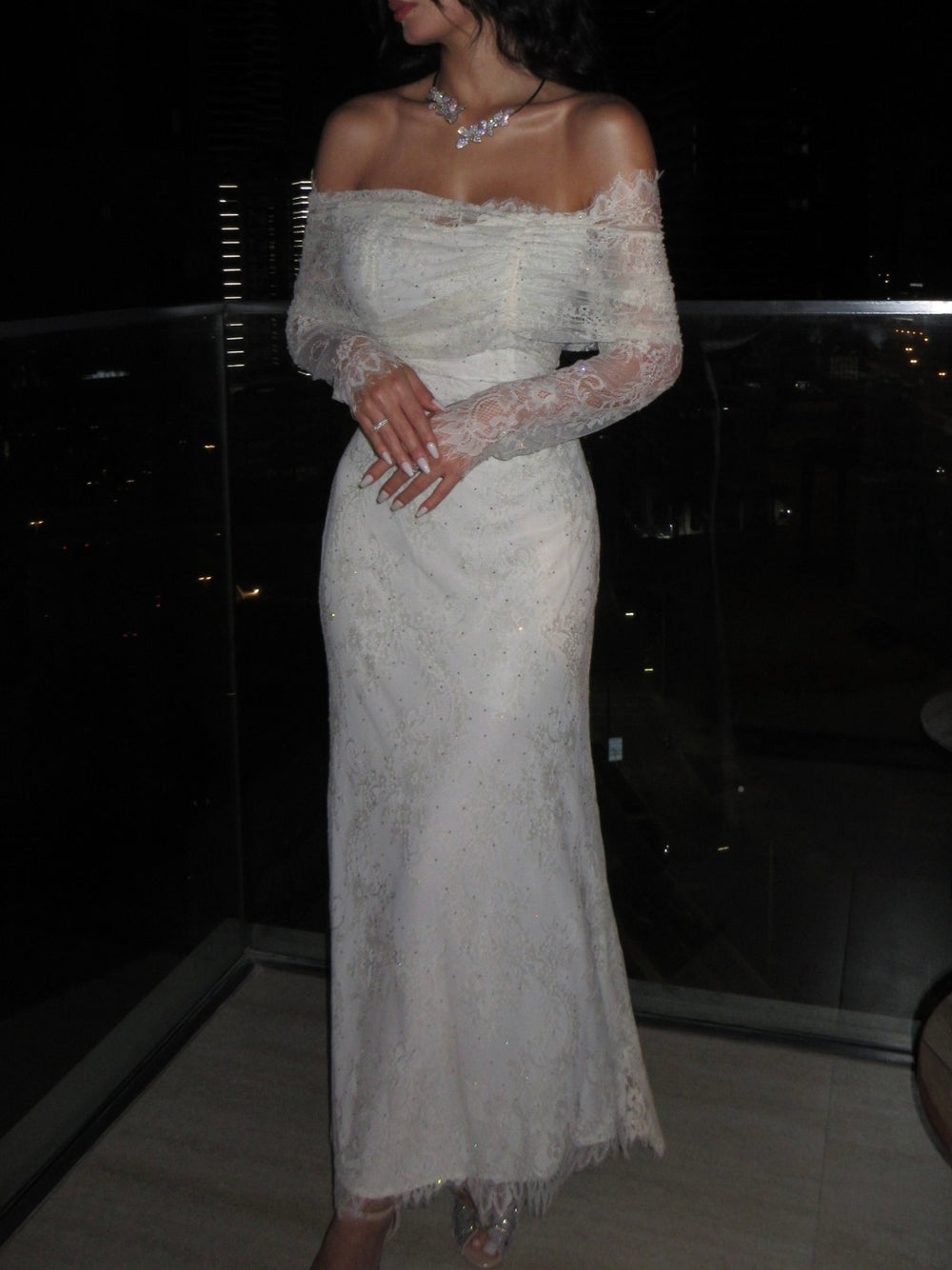 Ivory Elegance Lace Gown - MMK Design