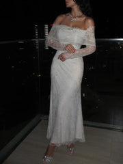 Ivory Elegance Lace Gown - MMK Design