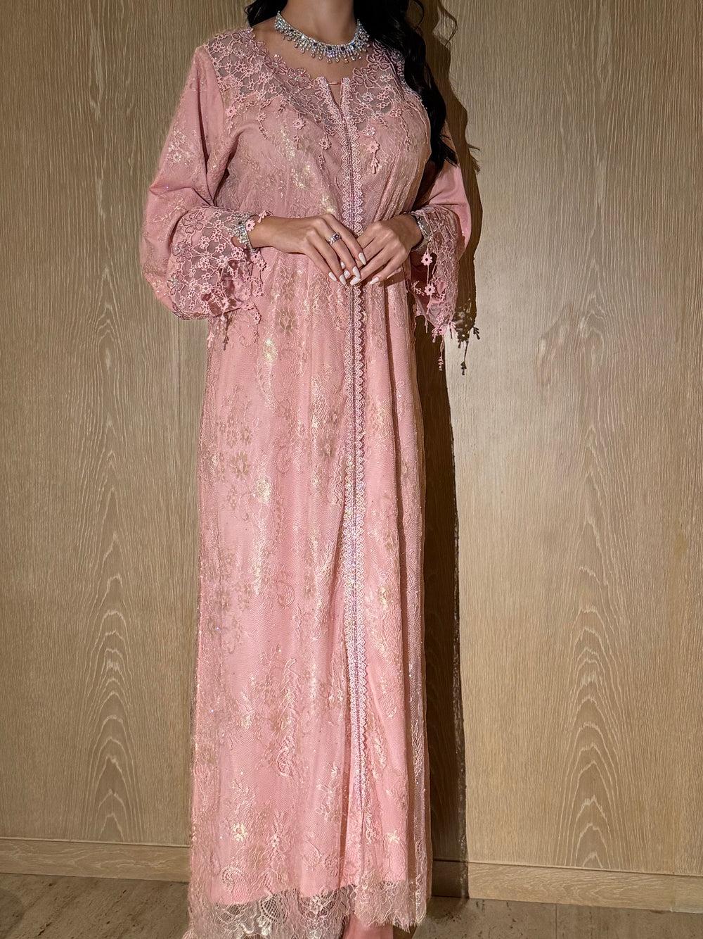 Blush Lace Jalabiya - MMK Design