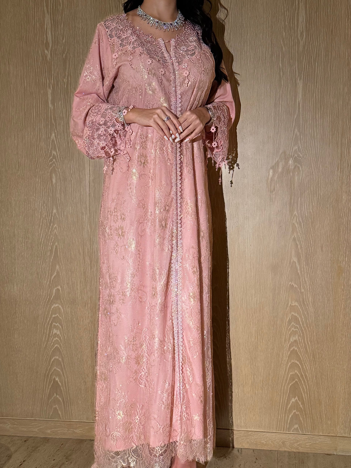 Blush Lace Jalabiya - MMK Design