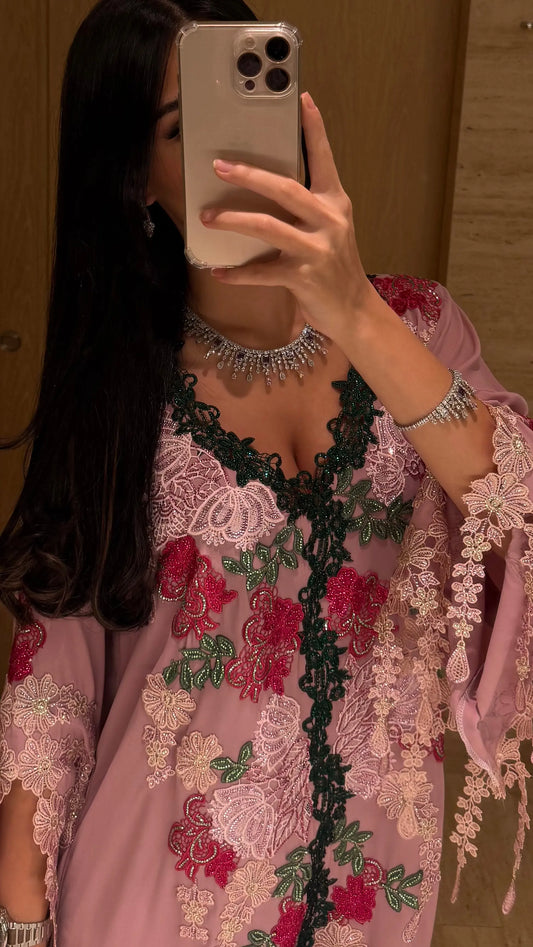 Rosewood Garden Embroidered Jalabiya MMK Design