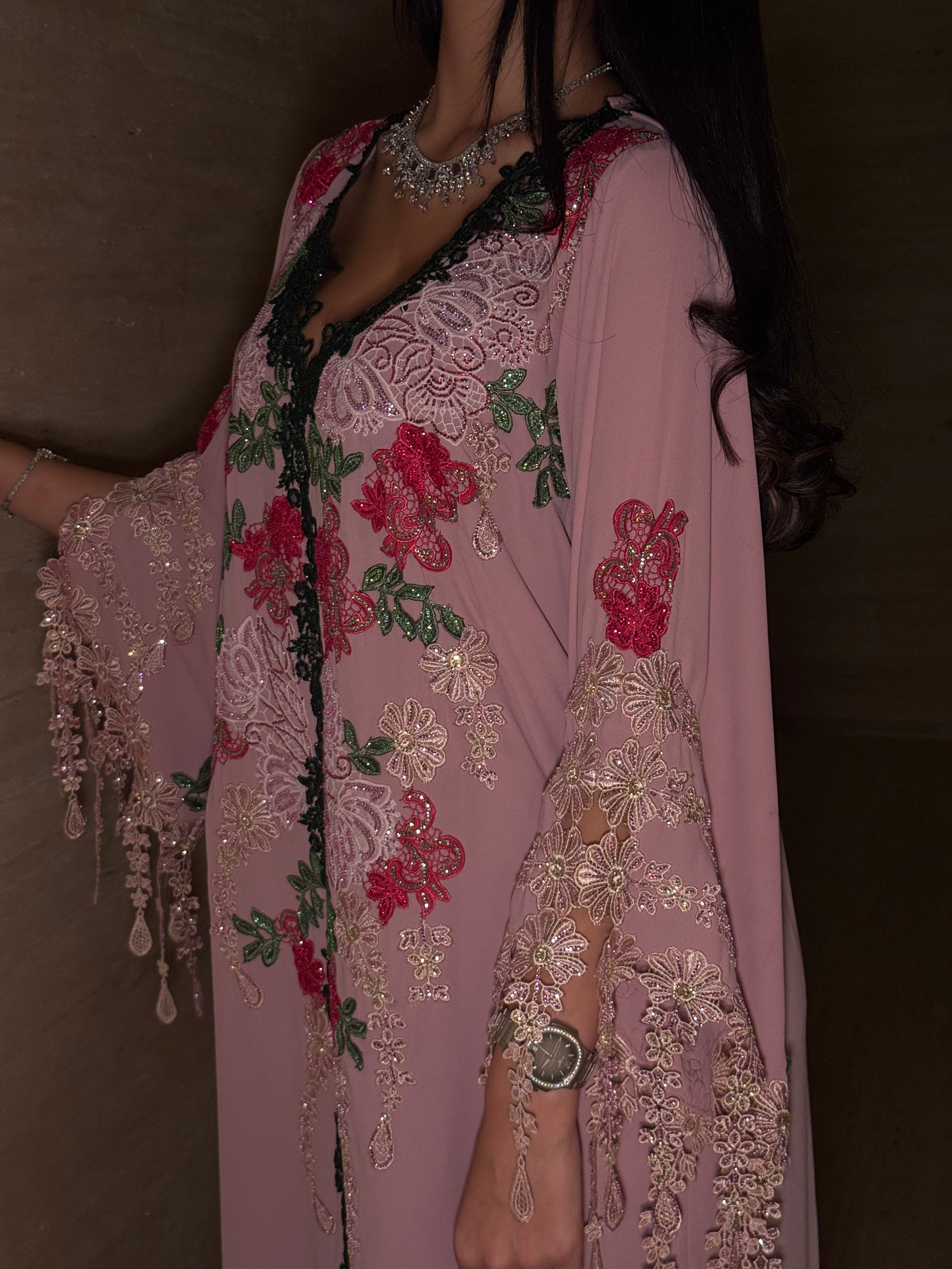 Rosewood Garden Embroidered Jalabiya