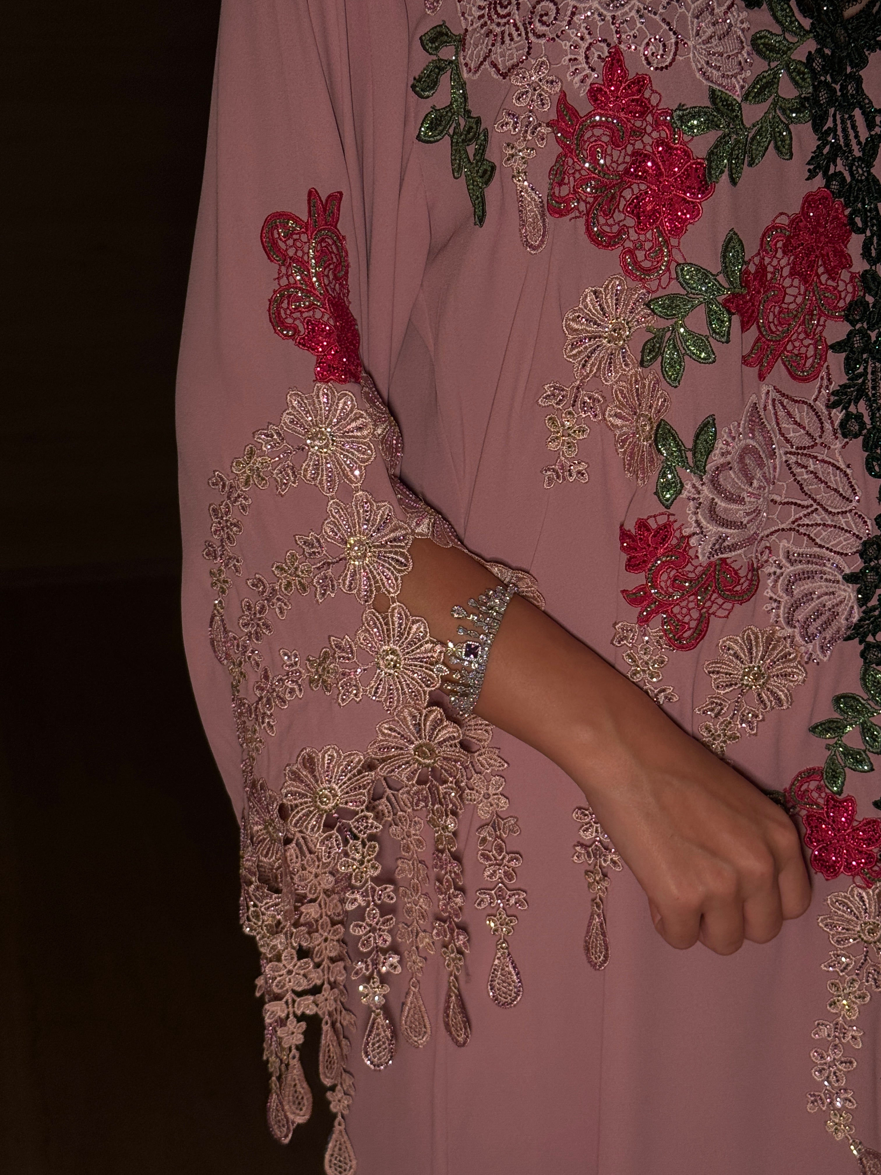 Rosewood Garden Embroidered Jalabiya