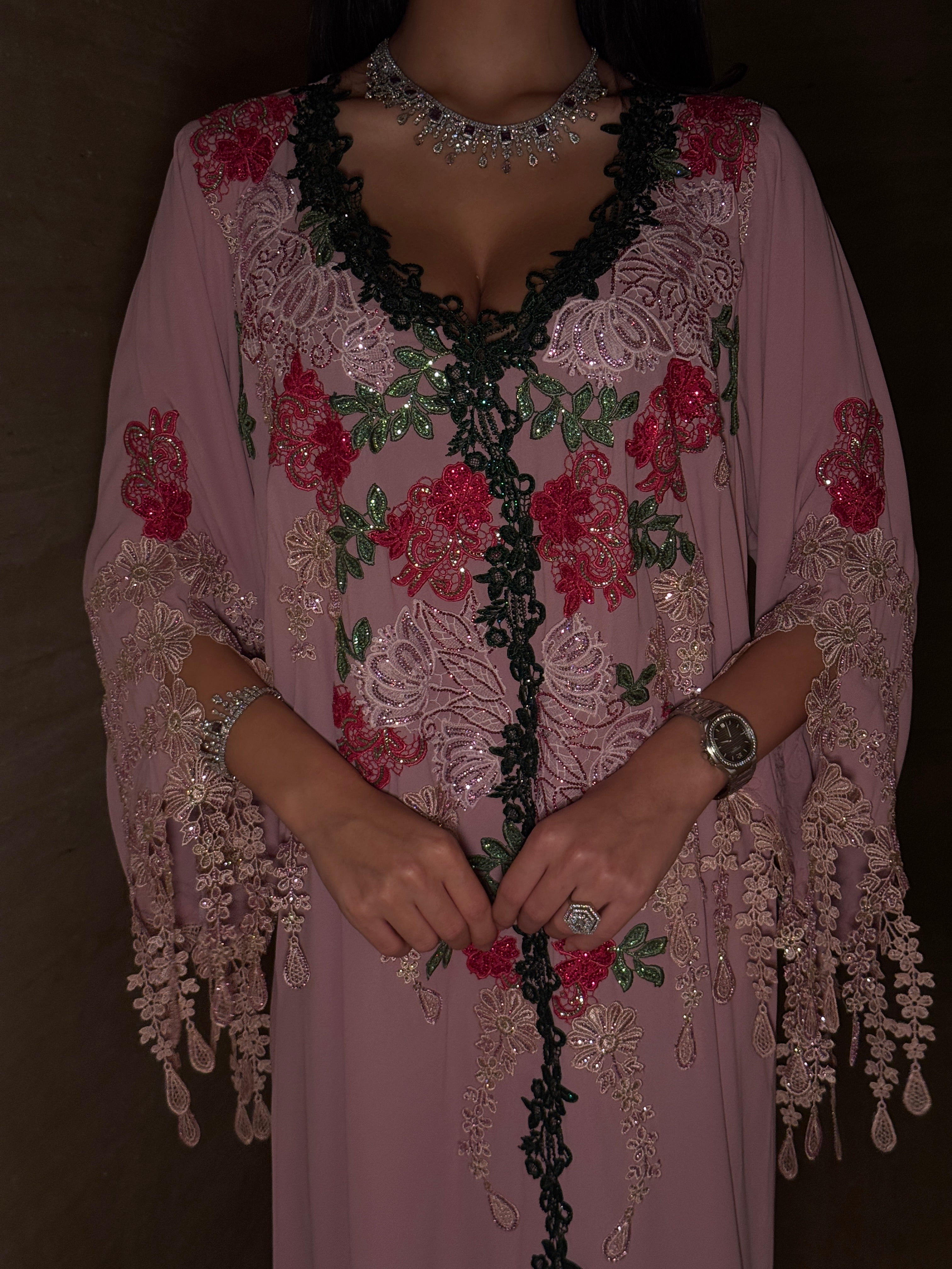 Rosewood Garden Embroidered Jalabiya