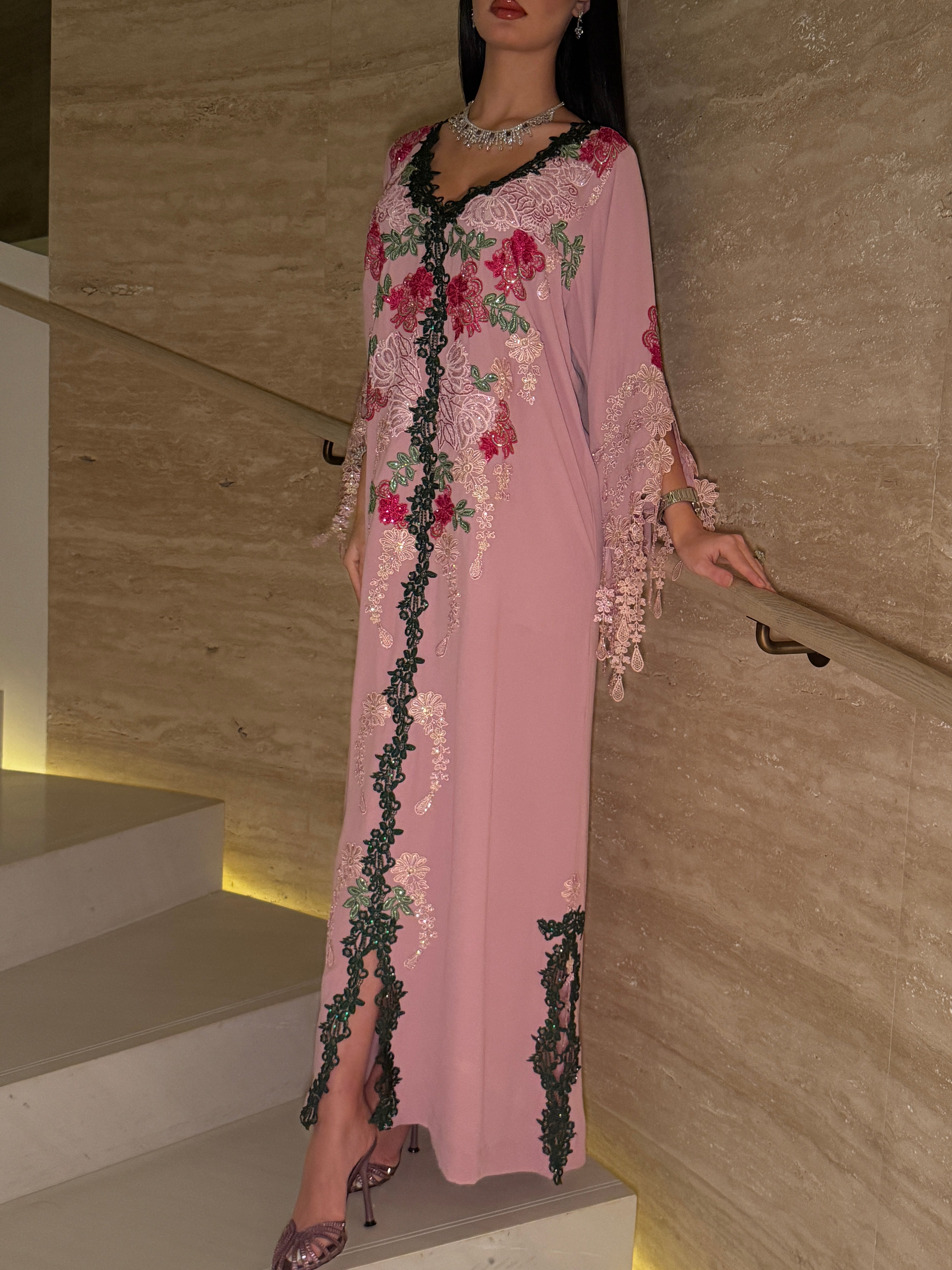 Rosewood Garden Embroidered Jalabiya