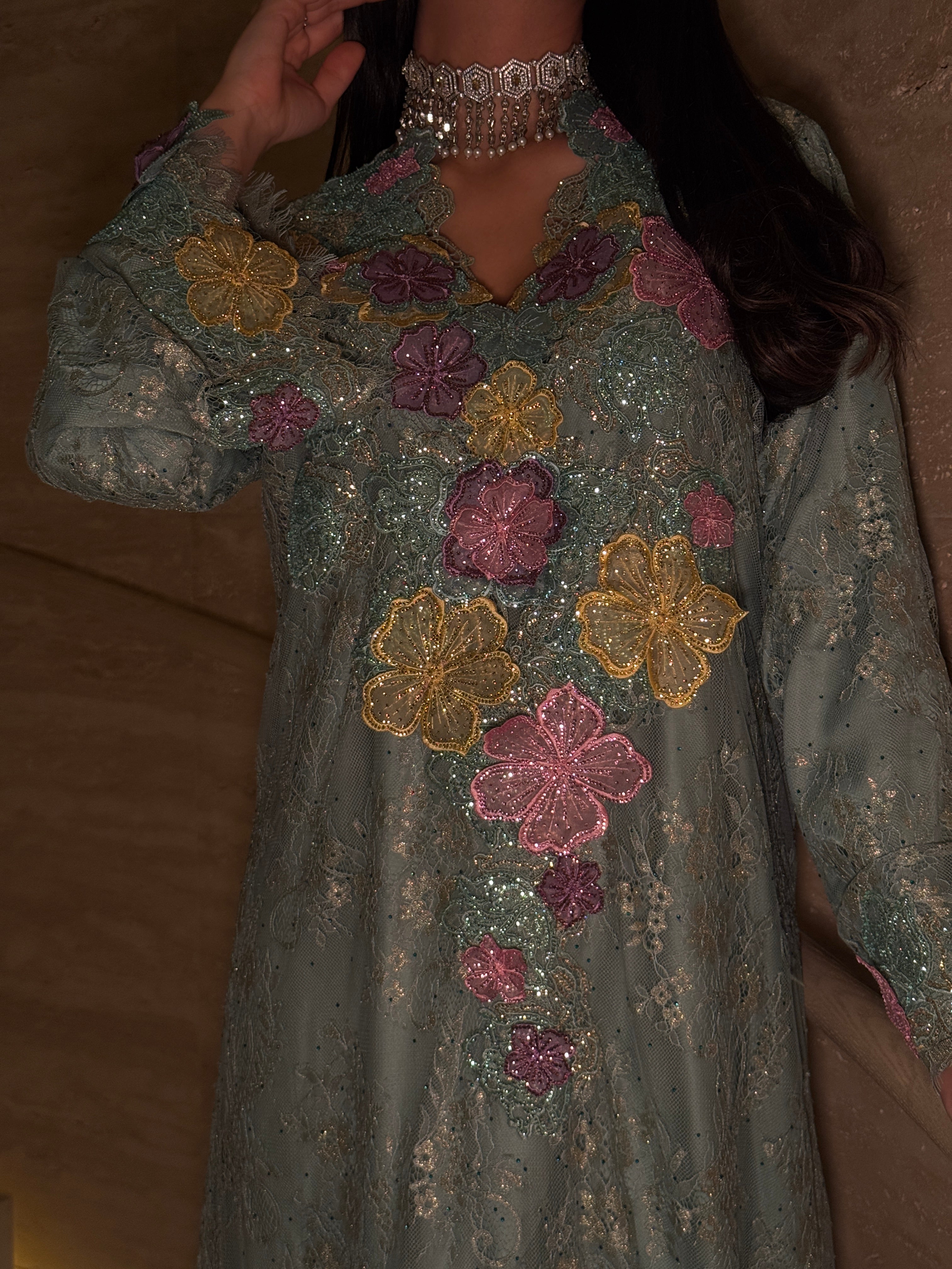 Floral Elegance Jalabiya