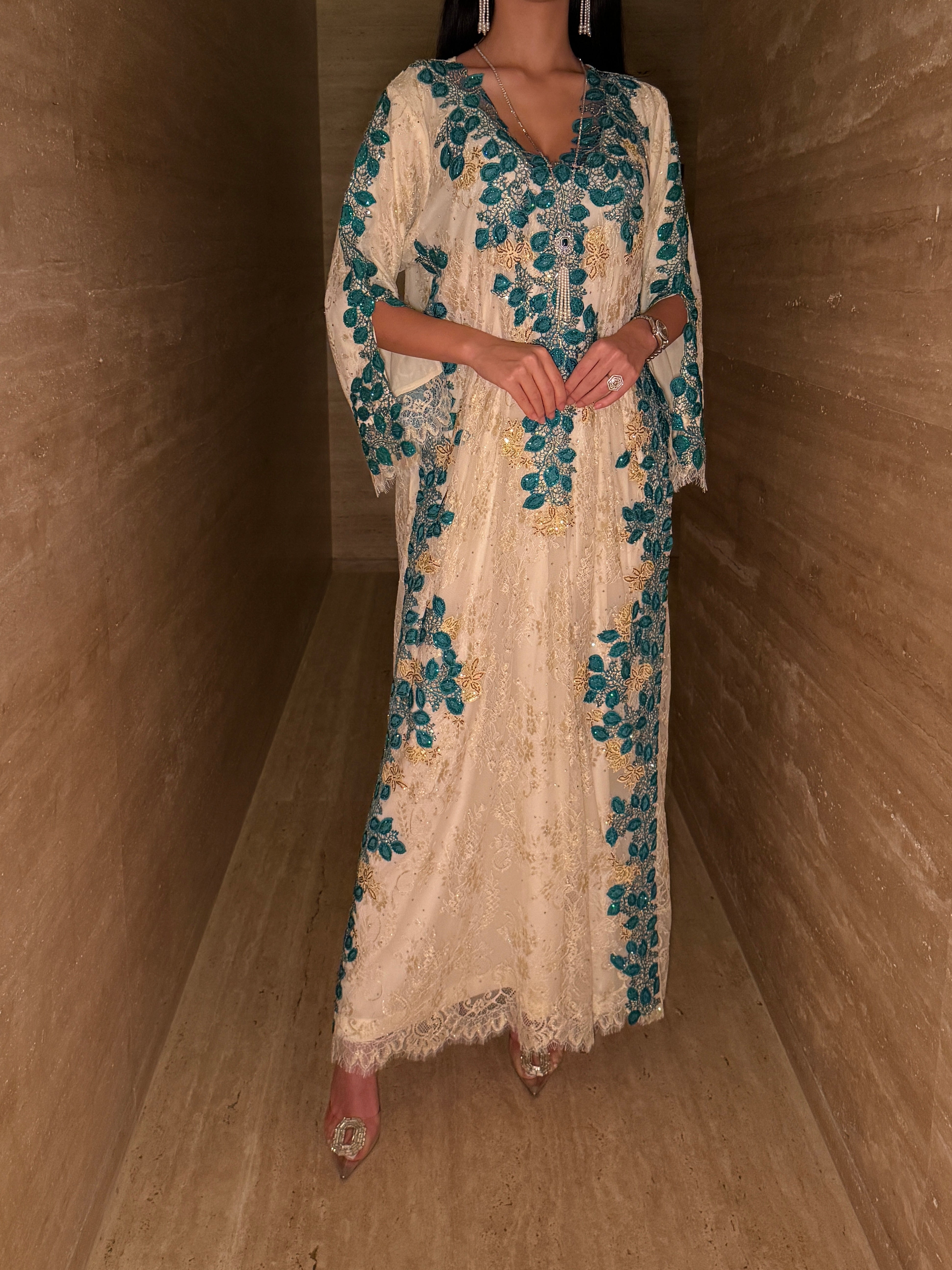 Turquoise Whispe Jalabiya