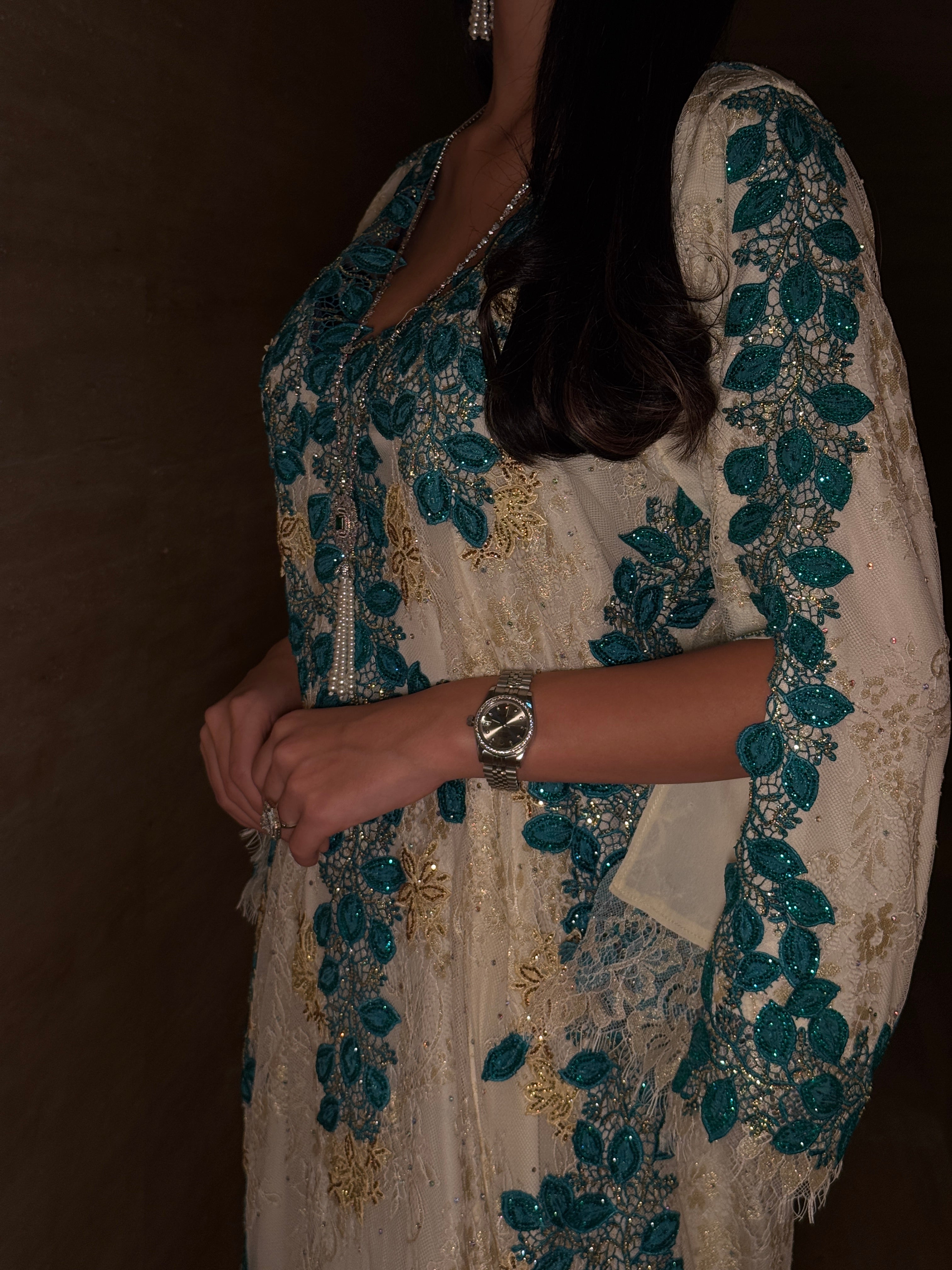Turquoise Whispe Jalabiya