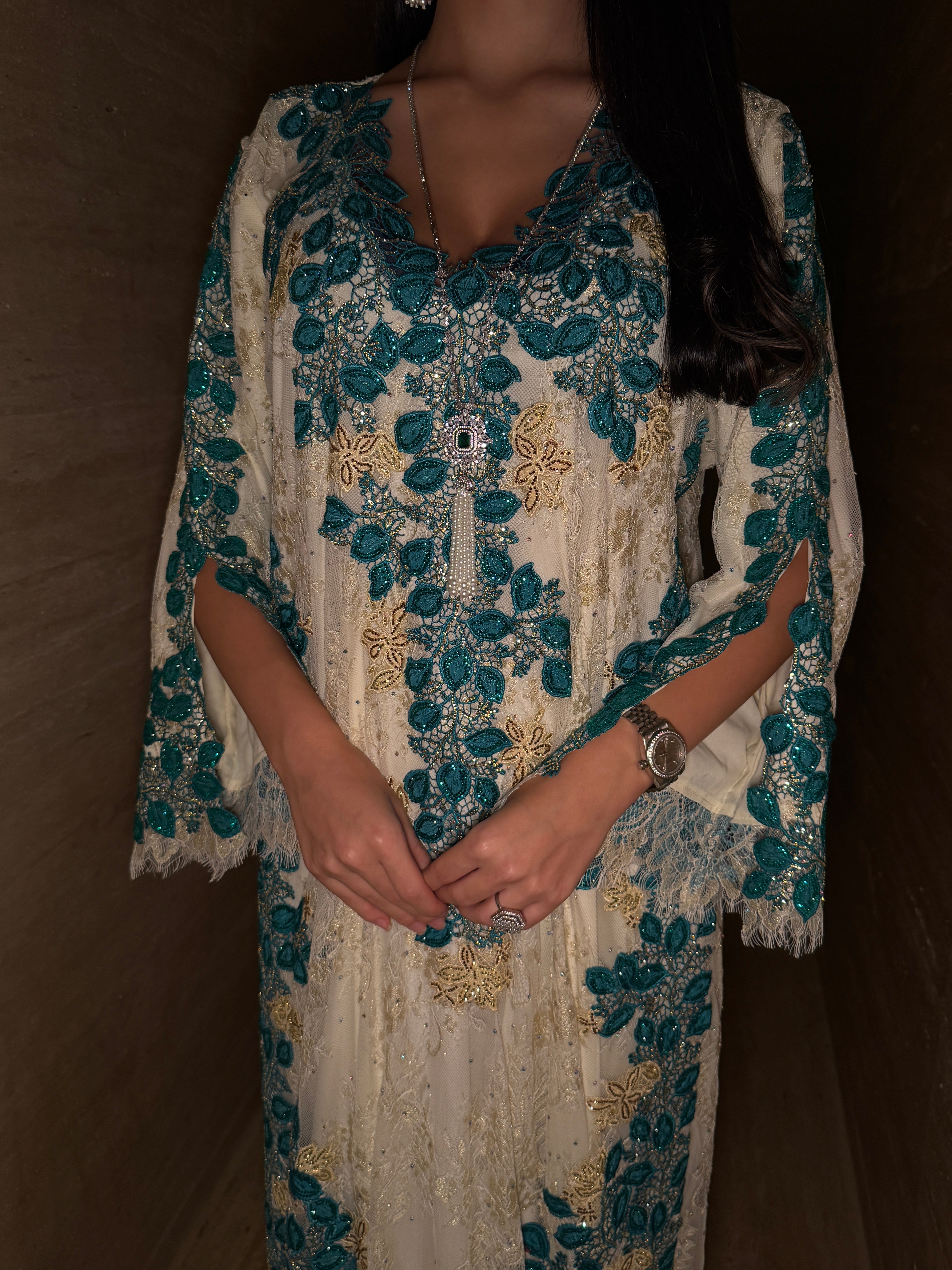 Turquoise Whispe Jalabiya