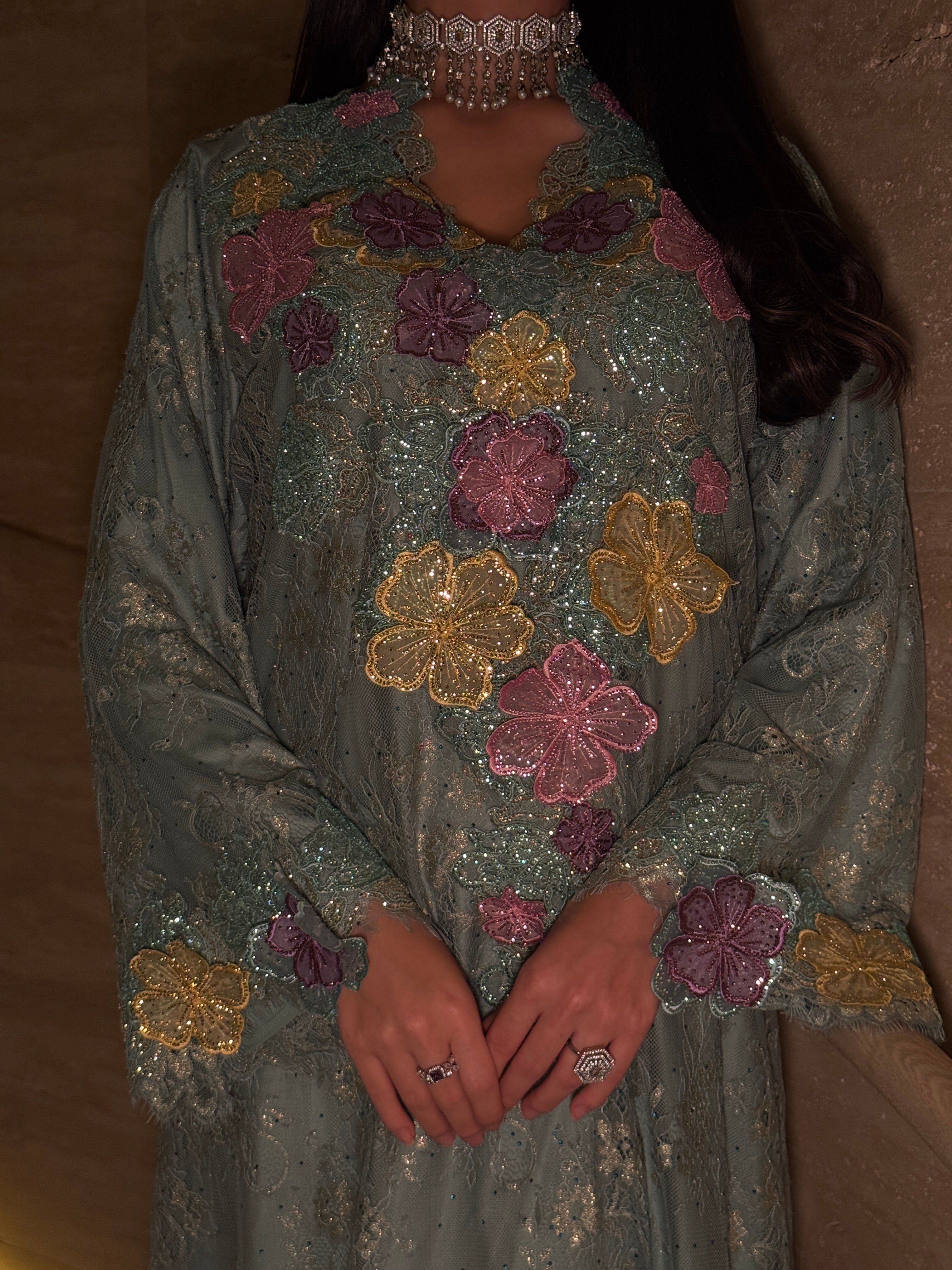 Floral Elegance Jalabiya