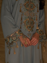 Celestial Blue Embroidered Jalabiya