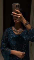 "Teal Elegance" Embellished Evening Jalabiya MMK Design