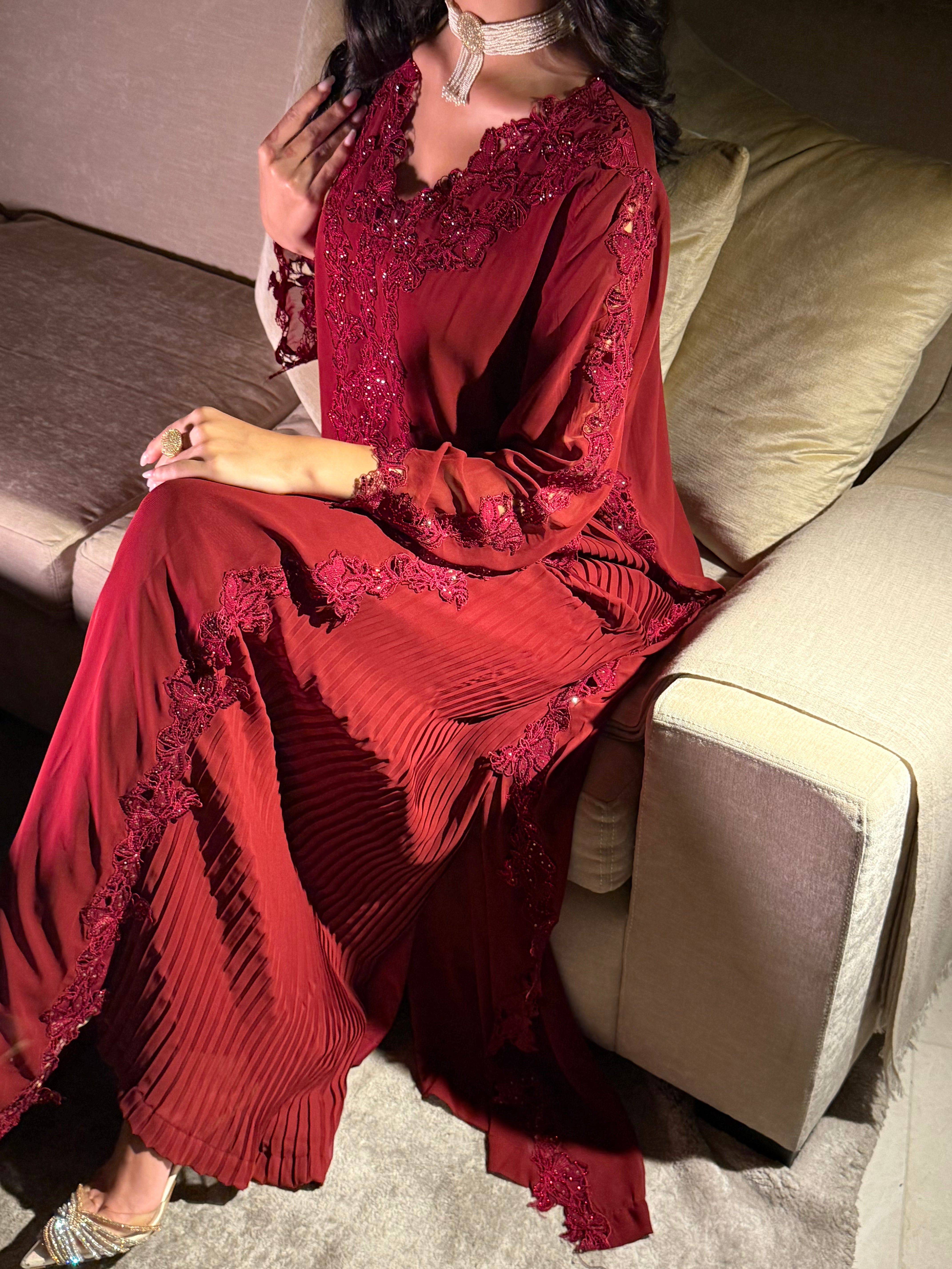 Burgundy Bloom Jalabaiya