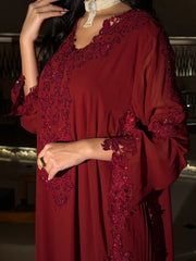 Burgundy Bloom Jalabaiya