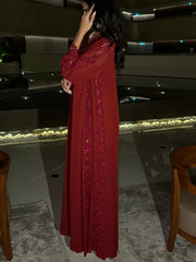 Burgundy Bloom Jalabaiya