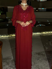 Burgundy Bloom Jalabaiya