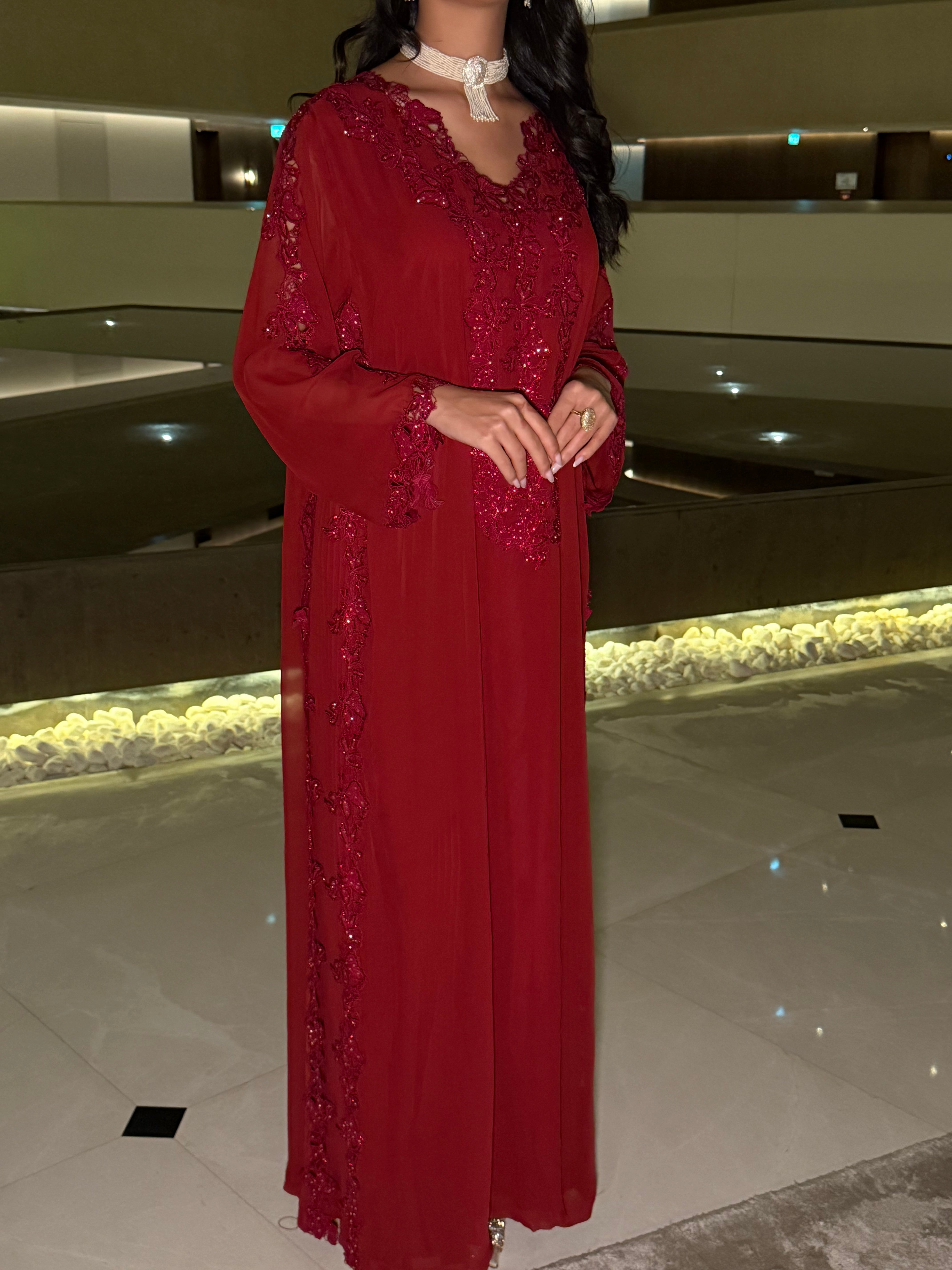 Burgundy Bloom Jalabaiya