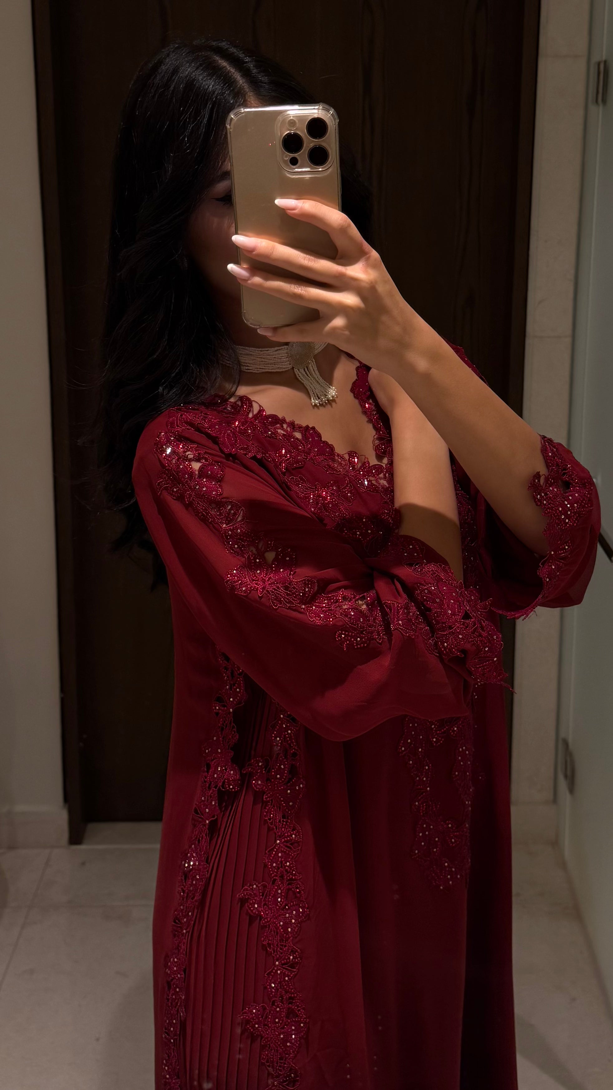 Burgundy Bloom Jalabaiya