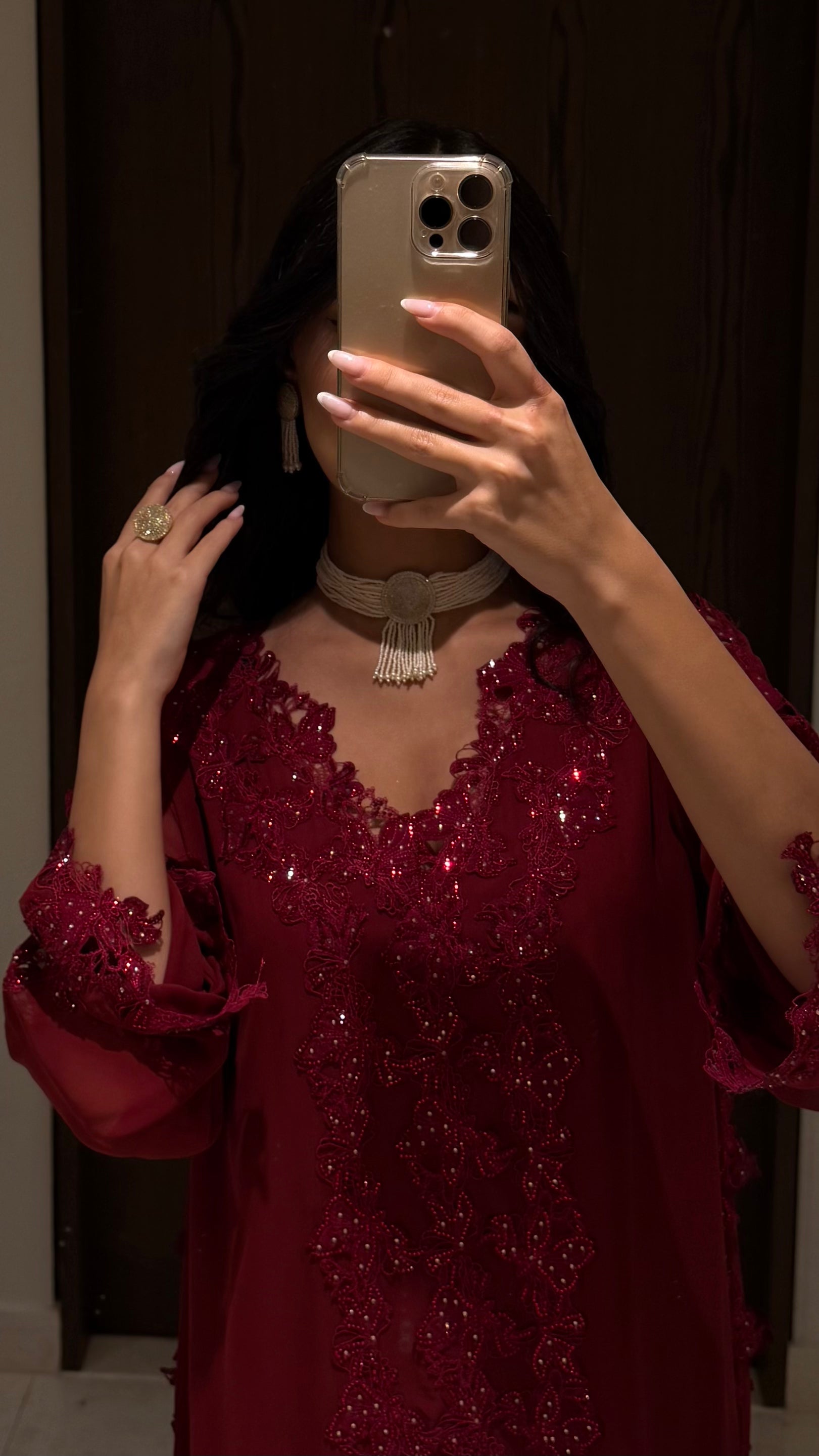 Burgundy Bloom Jalabaiya