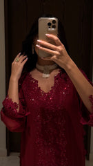 Burgundy Bloom Jalabaiya