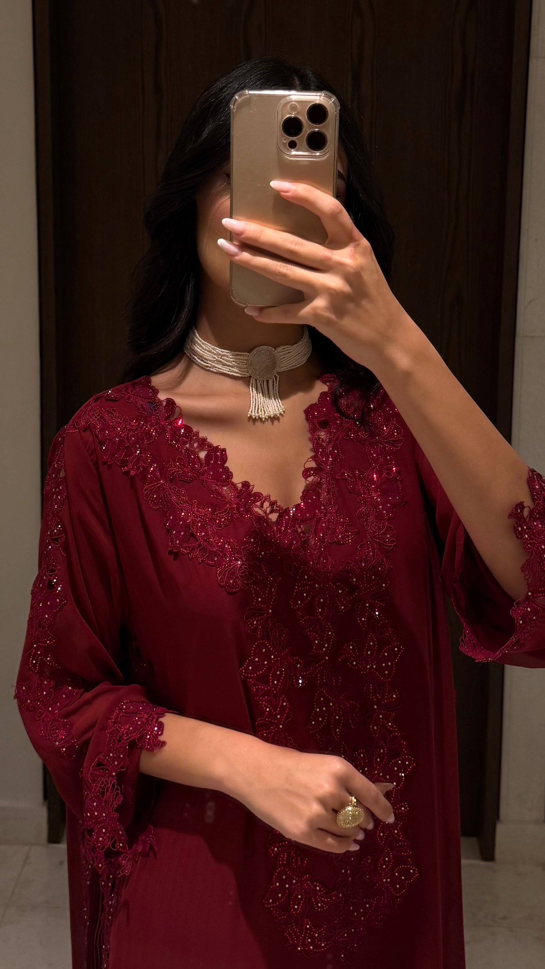 Burgundy Bloom Jalabaiya