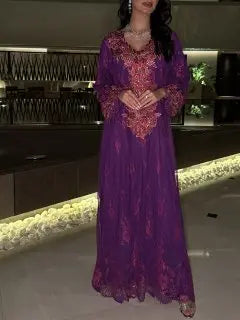 Royal Amethyst Embroidered Jalabiya MMK Design